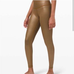 Lululemon Matte Copper Foil Leggings 28” Size 4 Special Edition